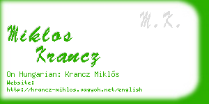 miklos krancz business card