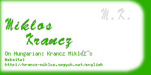 miklos krancz business card